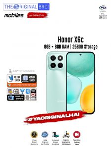 Honor X6c - 6GB RAM - 256GB Storage - Green - Easy Monthly Installments - PTA Approved - 1 Year Brand Warranty - The Original Bro Mobiles - TOB73